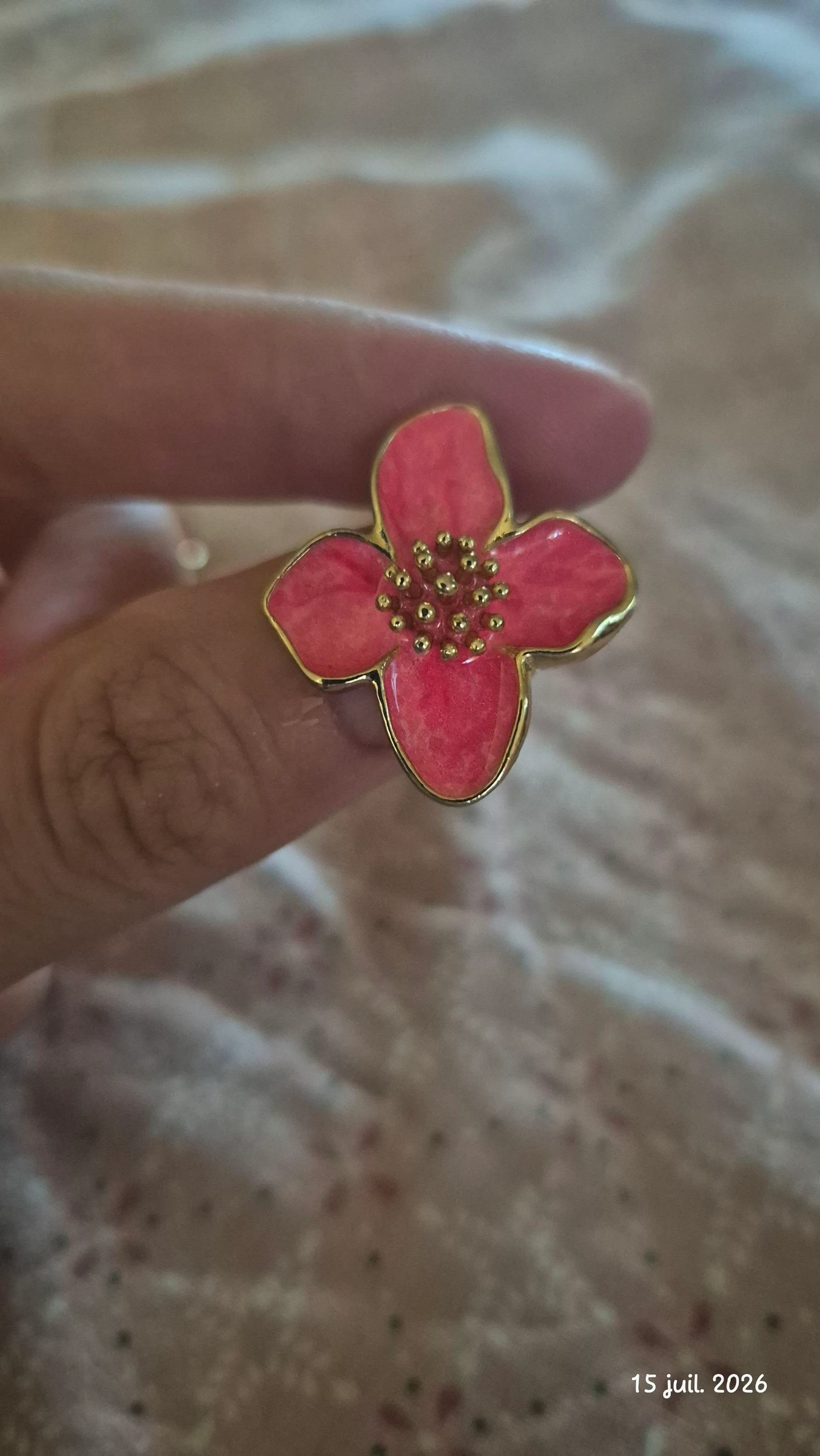 Magnifique boucles oreilles rose et doré